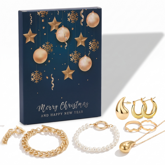 Calendario de adviento DORALIA con joyas doradas